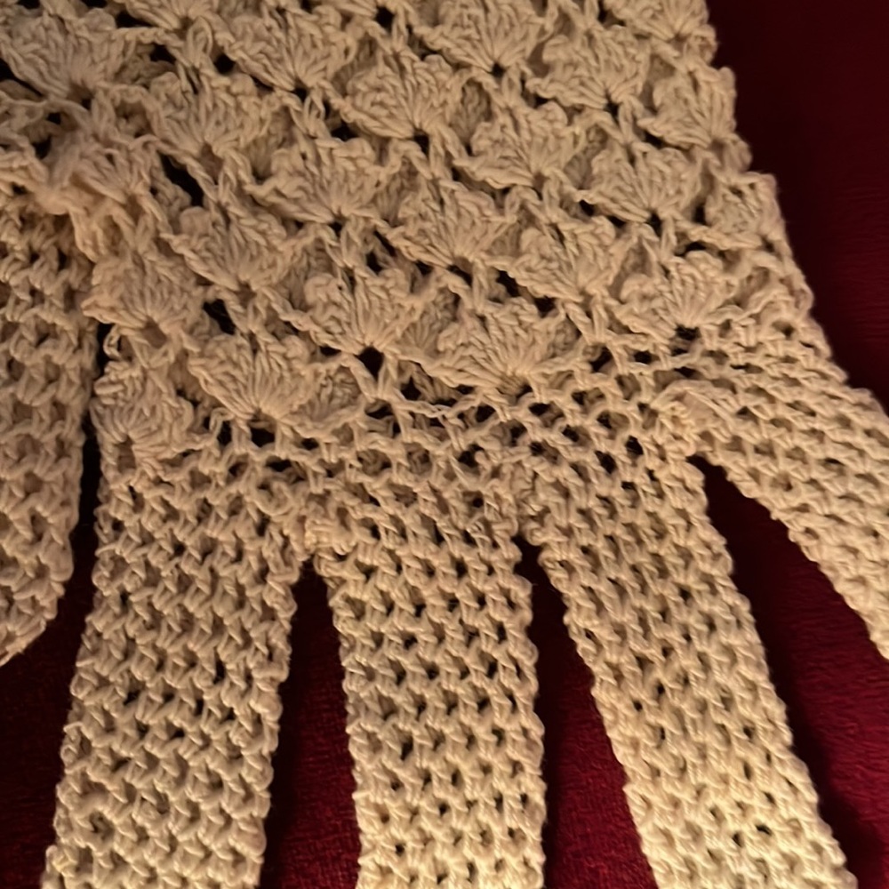 Vintage cream lace gloves - Picture 3 of 5